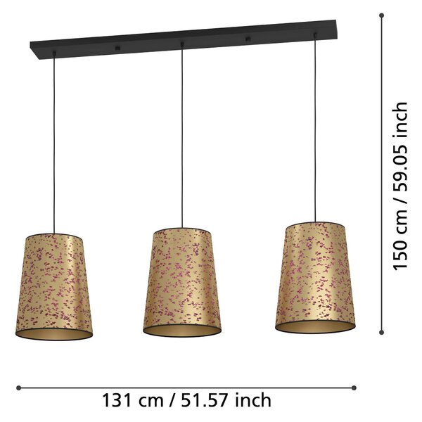 ZÁVESNÉ SVIETIDLO, 131/30/150 cm Eglo - Online Only bytové doplnky, Online Only