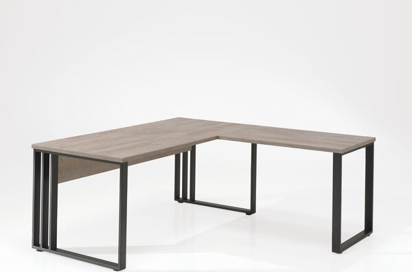 Rohový kancelársky stôl kovová konštrukcia Rio oak medium