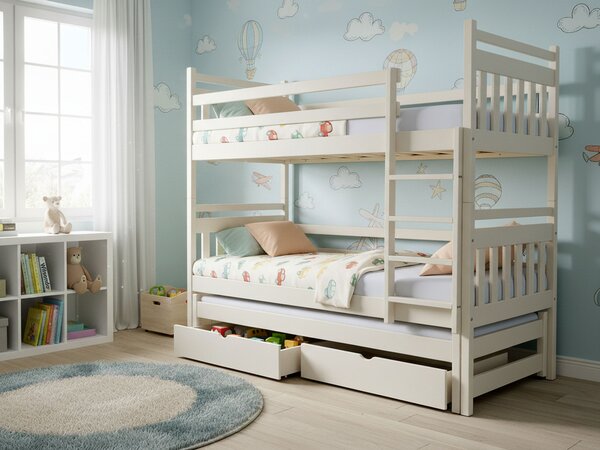 Wilsondo Poschodová posteľ s prístelkou Petra 5 80x180 - kašmír