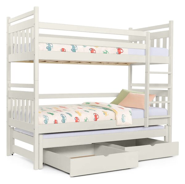 Wilsondo Poschodová posteľ s prístelkou Petra 5 80x180 - kašmír
