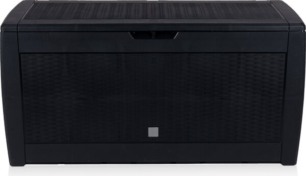 Lifetime Záhradný úložný box s vekom Záhradný box s kolieskami - Plastová záhradná skriňa 310L - Vodotesný box na vankúše 119x48x60cm - Vodotesný záhradný box na vankúše - Čierny