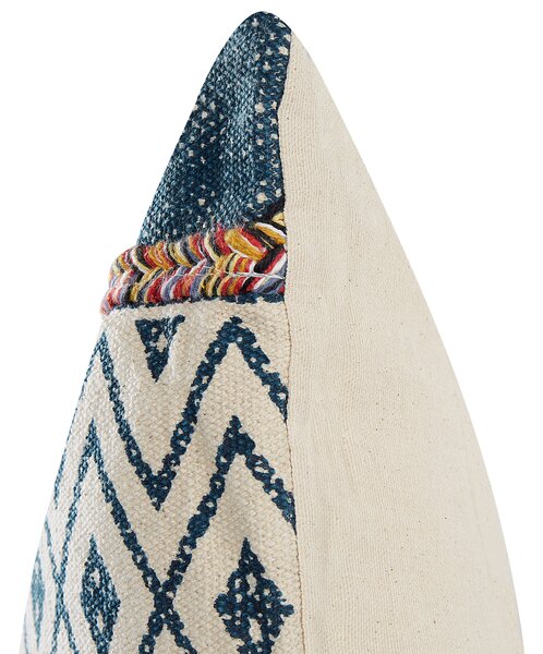 Sada 2 dekoratívnych vankúšov viacfarebná bavlna 50 x 50 cm geometrický vzor štvorcový tvar boho moderný štýl doplnky