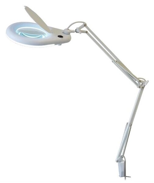 LED Stolná lampa s lupou LED/9W/230V biela/chróm