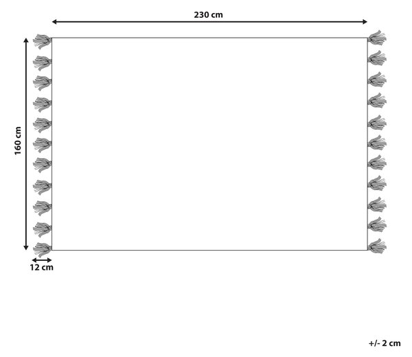 Koberec červená biela bavlna 160 x 230 cm geometrický vzor obdĺžnikový tvar ručne všívaný so strapcami obývačka spálňa