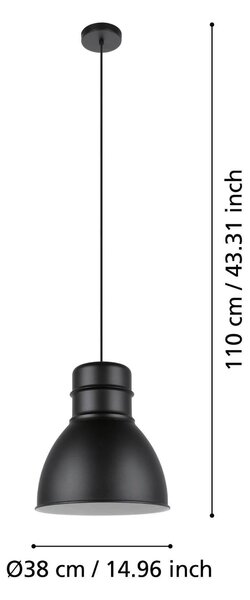 ZÁVESNÉ SVIETIDLO, 38/110 cm Eglo - Online Only bytové doplnky, Online Only