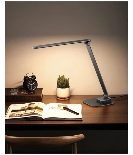 LED Stmievateľná stolná lampa s USB LED/7,5W/230V 3000K/4000K/5500K antracit