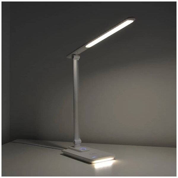 LED Stmievateľná stolná lampa s USB LED/9W/230V 3000K/4000K/5500K biela