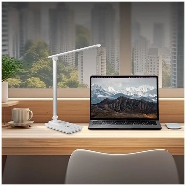 LED Stmievateľná stolná lampa s USB LED/9W/230V 3000K/4000K/5500K biela