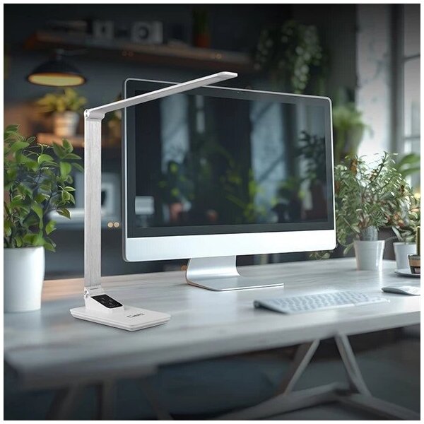 LED Stmievateľná stolná lampa s USB LED/7W/230V 3000K/4000K/5500K biela