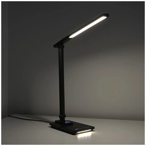 LED Stmievateľná stolná lampa s USB LED/9W/230V 3000K/4000K/5500K čierna