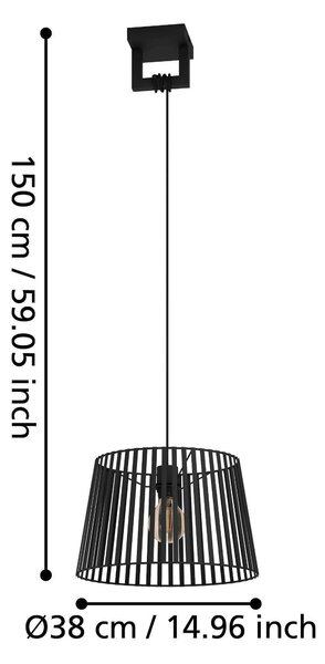 ZÁVESNÉ SVIETIDLO, 38/150 cm Eglo - Online Only bytové doplnky, Online Only