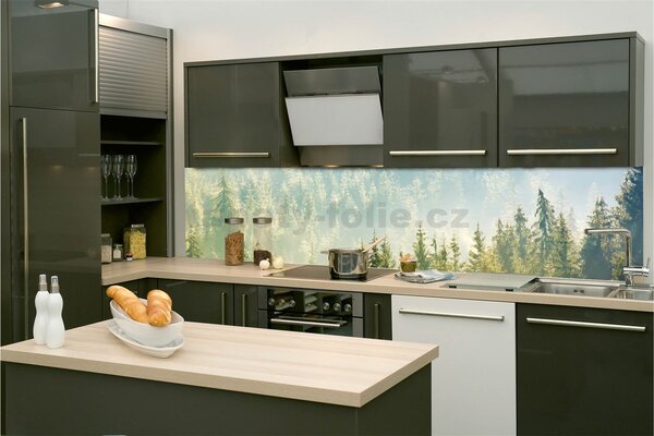 Samolepiace tapety za kuchynskú linku, rozmer 260 cm x 60 cm, hmla nad lesom, DIMEX KI-260-141
