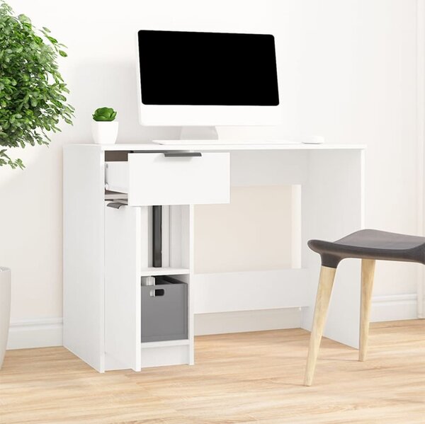 Maison Exclusive - písací stôl biely 100x50x75 cm drevený materiál