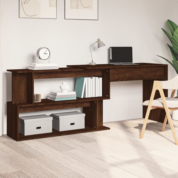 Maison Exclusive - Rohový písací stôl hnedý dubový vzhľad 200x50x76 cm drevený materiál