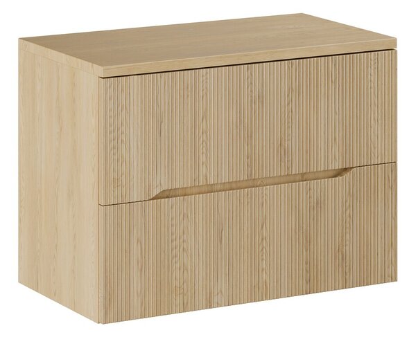 Comad Závesná skrinka pod umývadlo Nordic s doskou 80 cm dub cremona