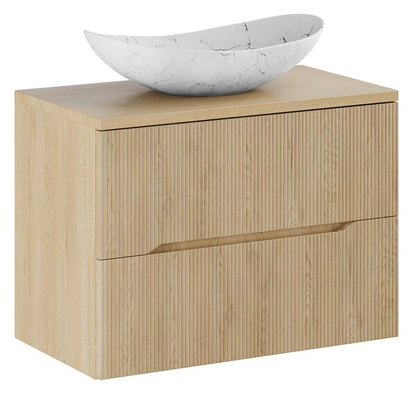 Comad Závesná skrinka Nordic Lena s doskou a umývadlom 80 cm dub cremona
