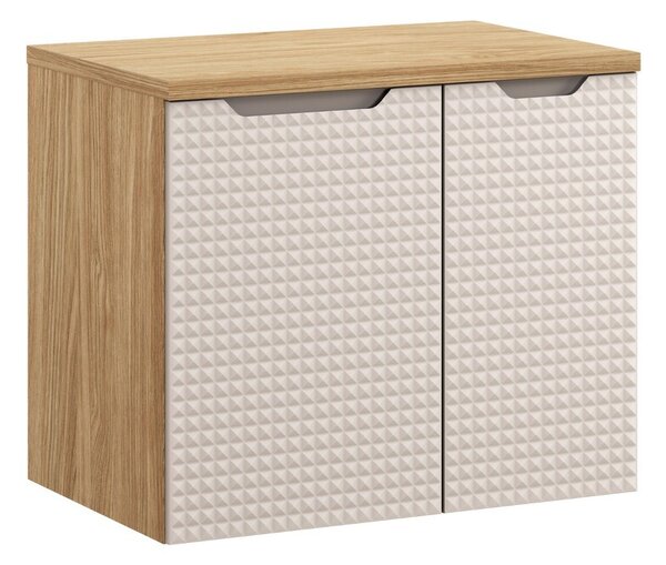 Comad Závesná skrinka pod umývadlo Luxor Beige s doskou 70 cm béžová/dub olejovaný
