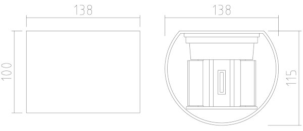 APLED - LED Vonkajšie nástenné svietidlo OVAL 2xLED/3W/230V IP65