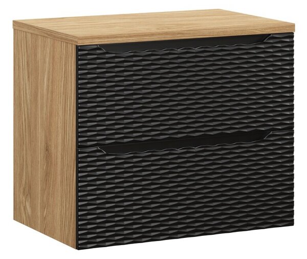 Comad Závesná skrinka Ocean s doskou 70 cm čierna/dub olejovaný