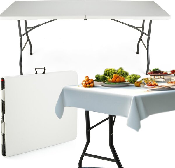 Outtec® Party stôl, banketový stôl, bufetový stôl - 180 x 70 cm - skladací stôl, balkónový stôl, stôl - na kempovanie, balkón, záhradu, banket, párty, bufet
