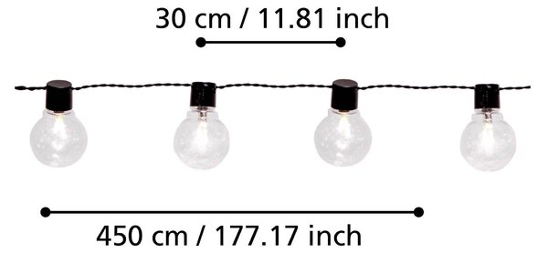 SVETELNÁ REŤAZ, 450/6/9,5 cm Eglo - Online Only bytové doplnky, Online Only