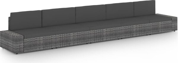 Maison Exclusive – 5-dielna záhradná súprava s vankúšmi, sivá, polyratan
