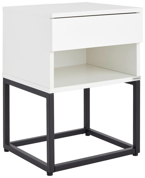 NOČNÝ STOLÍK, čierna, biela, 40/55/35 cm Livetastic - Online Only spálne, Online Only