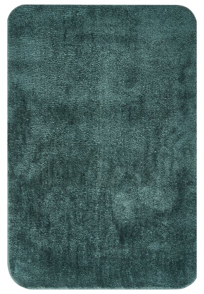 Kúpeľňová predložka tmavozelená mikrovlákno 60 x 90 cm protišmyková podložka mäkký kúpeľňový koberec