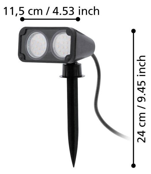 VONKAJŠIA STOJACIA LAMPA, 11,5/11,5/18 cm Eglo - Online Only bytové doplnky, Online Only