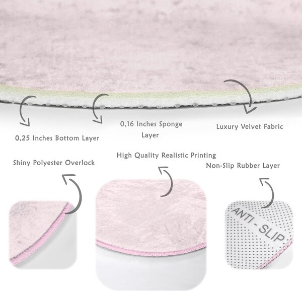 Svetloružový prateľný okrúhly koberec vhodný pre robotické vysávače ø 120 cm Comfort – Mila Home