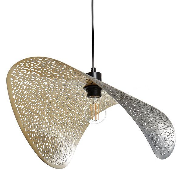 Závesná lampa čierna železo kovové tienidlo moderný glamour štýl obývacia izba jedáleň
