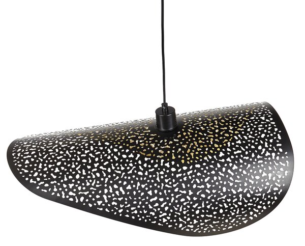 Závesná lampa čierna železo kovové tienidlo moderný glamour štýl obývacia izba jedáleň