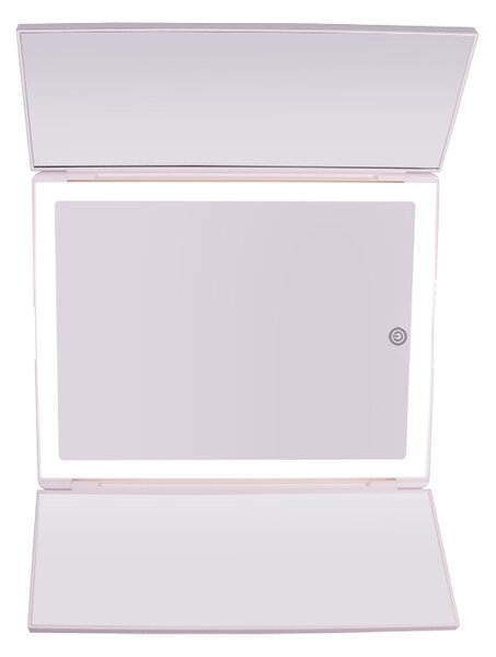 Bezdoteku Trípanelové kozmetické make-up zrkadlo s led osvetlením veľké biele