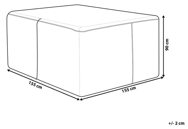 Ochranná plachta na záhradný nábytok sivá PVC polyester 155 x 155 x 90 cm kryt proti dažďu