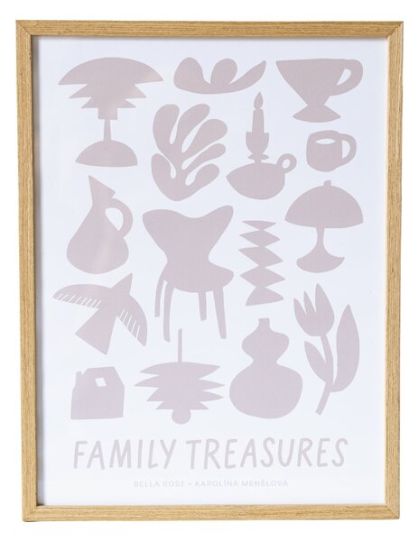 Plagát Family Treasures Beige / Cream 30 x 40 cm