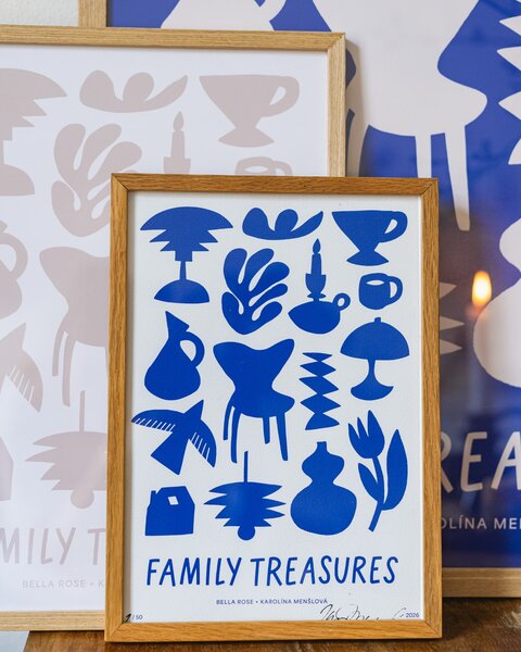 Plagát Family Treasures Beige / Cream 30 x 40 cm