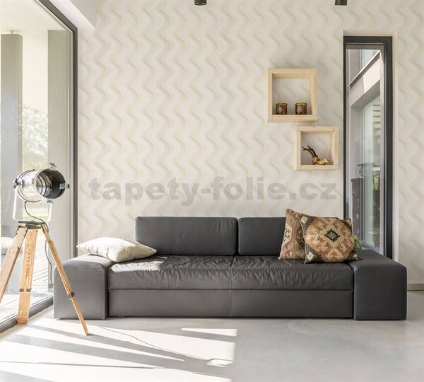 Vliesové tapety na stenu Balade 37604-1, rozmer 10, 05 m x 0, 53 m, vlnovky hnedé, A.S. Création