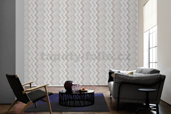 Vliesové tapety na stenu Balade 37604-3, rozmer 10, 05 m x 0, 53 m, vlnovky sivé, A.S. Création