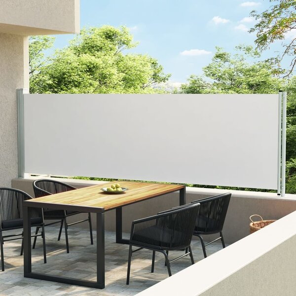 Maison Exclusive – Výsuvná bočná markíza 140 x 600 cm, krémová
