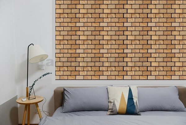 Samolepiace PVC 3D panely 538, rozmer 30 x 30 cm, 3D tehla hnedá, IMPOL TRADE