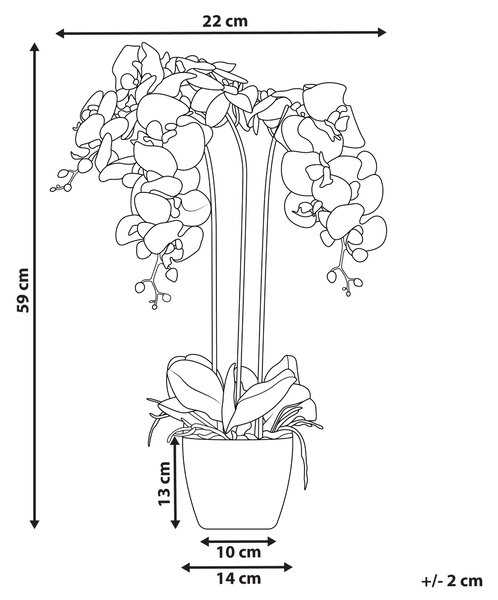 Umelá rastlina v kvetináči orchidea zelená a biela syntetický materiál 59 cm dekorácie doplnky interiér