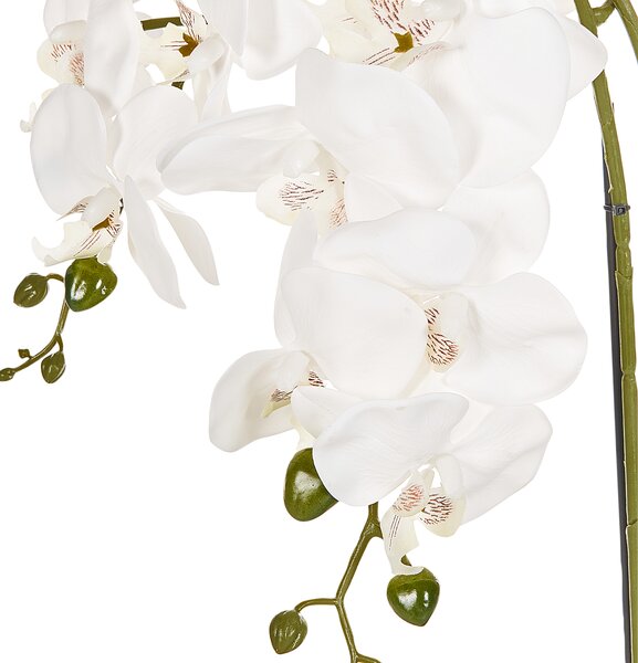 Umelá rastlina v kvetináči orchidea zelená a biela syntetický materiál 59 cm dekorácie doplnky interiér
