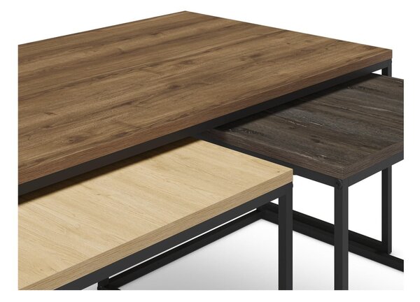 Konferenčné stolíky v súprave 3 ks v prírodnej farbe 60x110 cm Camelia – Marckeric