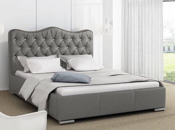 Mirjan24 Posteľ Ratoni, Rozmer postele: 140x200, Dostupné poťahy: ekokoža Soft 011 (čierna) 5902928393774