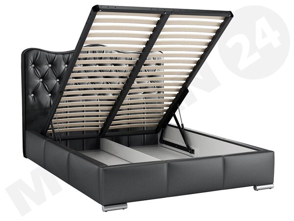 Mirjan24 Posteľ Ratoni, Rozmer postele: 140x200, Dostupné poťahy: ekokoža Soft 011 (čierna) 5902928393774