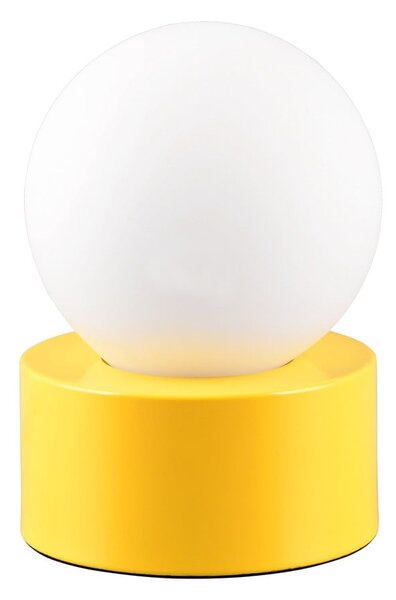 Žltá stolová lampa so skleneným tienidlom (výška 17 cm) Countess – Trio