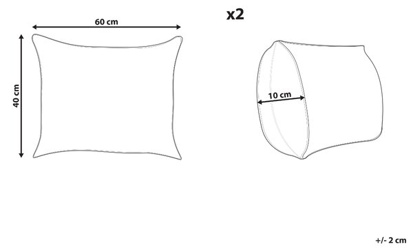 Sada 2 záhradných vankúšov viacfarebná polyester 40 x 60 cm obdĺžniková vzor listov s motívom moderný dizajn