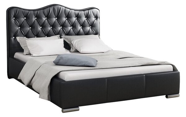 Mirjan24 Posteľ Ratoni, Rozmer postele: 140x200, Dostupné poťahy: ekokoža Soft 011 (čierna) 5902928393774