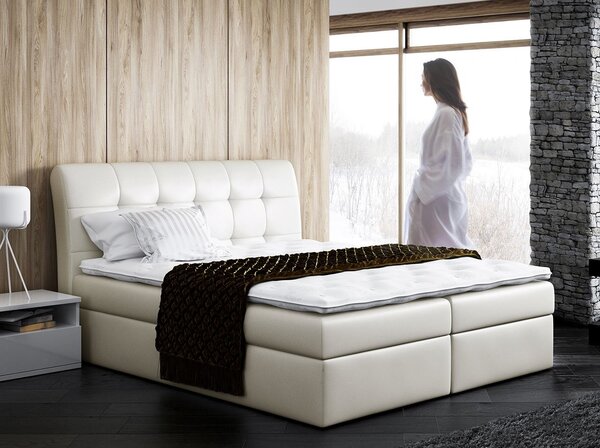 Mirjan24 Kontinentálna posteľ Limbo, Rozmer postele: 120x200, Dostupné poťahy: ekokoža Soft 017 (biela) 5902928362831