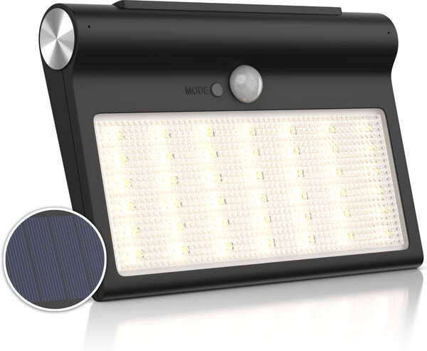 Solárne LED svietidlo Brandson s detektorom pohybu, solárna lampa do exteriéru, solárne vonkajšie svietidlo, solárne nástenné svietidlo, 3000 K / 4000 K / 6500 K, akumulátor 1500 mAh